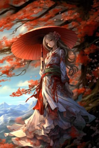 Erwachsene Diamond Painting DIY 5D Voll Bohren Set Schönes Anime Kimono Mädchen Bild Diamant Gemälde Diamant Malerei Arts Craft Perfekt Für Entspannung Und Decor Quadratischer Diamant 20x30cm B1035 von Generic