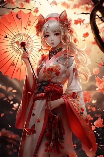 Erwachsene Diamond Painting DIY 5D Voll Bohren Set Schönes Anime Kimono Mädchen Bild Diamant Gemälde Diamant Malerei Arts Craft Perfekt Für Entspannung Und Decor Quadratischer Diamant 30x45cm B1033 von Generic