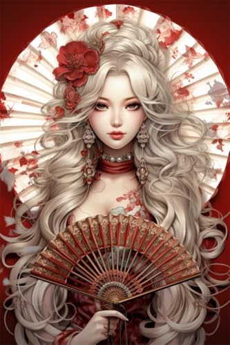 Erwachsene Diamond Painting DIY 5D Voll Bohren Set Schönes Anime Kimono Mädchen Bild Diamant Gemälde Diamant Malerei Arts Craft Perfekt Für Entspannung Und Decor Quadratischer Diamant 50x75cm B1036 von Generic