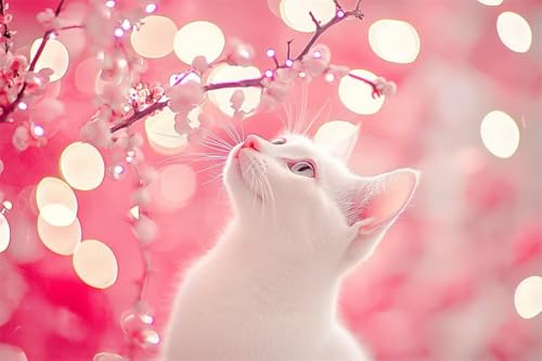 Erwachsene Diamond Painting DIY 5D Voll Bohren Set Sonnenschein Süße Katze Bild Diamant Gemälde Diamant Malerei Arts Craft Perfekt Für Entspannung Und Decor Quadratischer Diamant 30x45cm C1566 von Generic