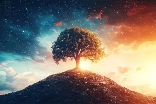 Erwachsene Diamond Painting DIY 5D Voll Bohren Set Sonnenuntergang Landschaft Baum Bild Diamant Gemälde Diamant Malerei Arts Craft Perfekt Für Entspannung Quadratischer Diamant 60x90cm C1526 von Generic