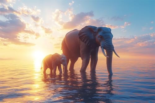 Erwachsene Diamond Painting DIY 5D Voll Bohren Set Sonnenuntergang Landschaft Elefant Bild Diamant Gemälde Diamant Malerei Arts Craft Perfekt Für Entspannung Quadratischer Diamant 20x30cm C1516 Erwachsene Diamond Painting DIY 5D Voll Bohren Set Sonnenuntergang Landschaft Elefant Bild Diamant Gemälde Diamant Malerei Arts Craft Perfekt Für Entspannung Quadratischer Diamant 20x30cm C1516 von Generic
