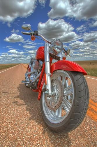 Erwachsene Diamond Painting DIY 5D Voll Bohren Set Sportster Motorrad Bild Diamant Gemälde Diamant Malerei Arts Craft Perfekt Für Entspannung Und Decor Quadratischer Diamant 70x105cm C1171 von Generic