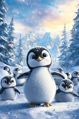 Erwachsene Diamond Painting DIY 5D Voll Bohren Set Süßer Antarktischer Pinguin Bild Diamant Gemälde Diamant Malerei Arts Craft Perfekt Für Entspannung Und Decor Quadratischer Diamant 80x120cm B1326 von Generic