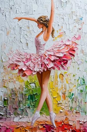 Erwachsene Diamond Painting DIY 5D Voll Bohren Set Tanzende Ballerina Bild Diamant Gemälde Diamant Malerei Arts Craft Perfekt Für Entspannung Und Wand Decor Quadratischer Diamant 50x75cm B1386 von Generic
