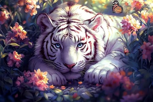 Erwachsene Diamond Painting DIY 5D Voll Bohren Set Tigerschmetterling Bild Diamant Gemälde Diamant Malerei Arts Craft Perfekt Für Entspannung Und Decor Quadratischer Diamant 30x45cm C1539 von Generic