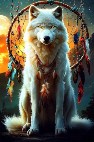 Erwachsene Diamond Painting DIY 5D Voll Bohren Set Traumfänger Wolf Bild Diamant Gemälde Diamant Malerei Arts Craft Perfekt Für Entspannung Und Wand Decor Quadratischer Diamant 20x30cm B1399 Erwachsene Diamond Painting DIY 5D Voll Bohren Set Traumfänger Wolf Bild Diamant Gemälde Diamant Malerei Arts Craft Perfekt Für Entspannung Und Wand Decor Quadratischer Diamant 20x30cm B1399 von Generic