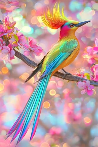 Erwachsene Diamond Painting DIY 5D Voll Bohren Set Wald Schöner Vogel Bild Diamant Gemälde Diamant Malerei Arts Craft Perfekt Für Entspannung Und Wand Decor Quadratischer Diamant 100x150cm B1678 von Generic