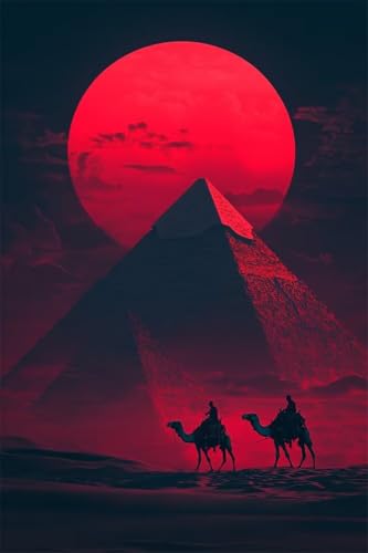 Erwachsene Diamond Painting DIY 5D Voll Bohren Set Wüstenpyramiden Kamel Bild Diamant Gemälde Diamant Malerei Arts Craft Perfekt Für Entspannung Und Wand Decor Quadratischer Diamant 100x150cm B1394 von Generic