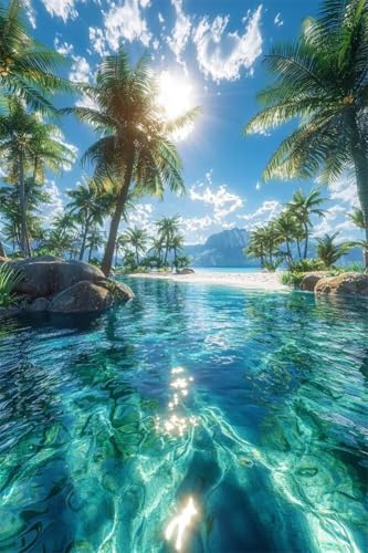 Erwachsene Diamond Painting DIY 5D Voll Bohren Set Wunderschöne Strandlandschaft Bild Diamant Gemälde Diamant Malerei Arts Craft Perfekt Für Entspannung Und Decor Runder Diamant 100x150cm C0474 von Generic