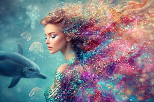 Erwachsene Diamond Painting DIY 5D Voll Bohren Set Wunderschöner Meerjungfrau Delfin Bild Diamant Gemälde Diamant Malerei Arts Craft Perfekt Für Entspannung Und Decor Runder Diamant 30x45cm A0293 Erwachsene Diamond Painting DIY 5D Voll Bohren Set Wunderschöner Meerjungfrau Delfin Bild Diamant Gemälde Diamant Malerei Arts Craft Perfekt Für Entspannung Und Decor Runder Diamant 30x45cm A0293 von Generic