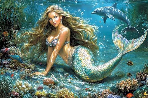 Erwachsene Diamond Painting DIY 5D Voll Bohren Set Wunderschöner Meerjungfrau Delfin Bild Diamant Gemälde Diamant Malerei Arts Craft Perfekt Für Entspannung Und Decor Runder Diamant 80x120cm A0295 Erwachsene Diamond Painting DIY 5D Voll Bohren Set Wunderschöner Meerjungfrau Delfin Bild Diamant Gemälde Diamant Malerei Arts Craft Perfekt Für Entspannung Und Decor Runder Diamant 80x120cm A0295 von Generic