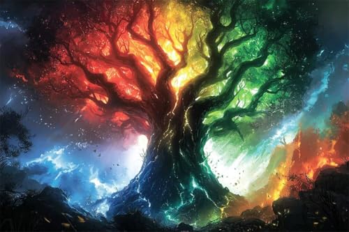 Erwachsene und Anfänger Diamond Painting DIY 5D Voll Bohren Set Baum Des Lebens Bild Diamant Gemälde Diamant Malerei Arts Craft Perfekt Für Entspannung Und Decor Quadratischer Diamant 20x30cm C1627 von Generic