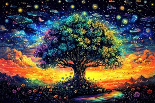 Erwachsene und Anfänger Diamond Painting DIY 5D Voll Bohren Set Baum Des Lebens Bild Diamant Gemälde Diamant Malerei Arts Craft Perfekt Für Entspannung Und Decor Quadratischer Diamant 30x45cm C1629 von Generic
