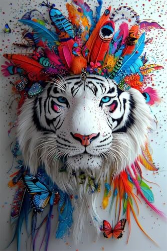 Erwachsene und Anfänger Diamond Painting DIY 5D Voll Bohren Set Bunter Weißer Tiger Bild Diamant Gemälde Diamant Malerei Arts Craft Perfekt Für Entspannung Und Wand Decor Runder Diamant 50x75cm C0406 Erwachsene und Anfänger Diamond Painting DIY 5D Voll Bohren Set Bunter Weißer Tiger Bild Diamant Gemälde Diamant Malerei Arts Craft Perfekt Für Entspannung Und Wand Decor Runder Diamant 50x75cm C0406 von Generic