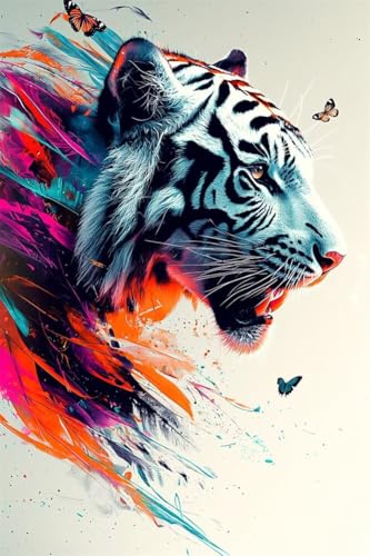 Erwachsene und Anfänger Diamond Painting DIY 5D Voll Bohren Set Bunter Weißer Tiger Bild Diamant Gemälde Diamant Malerei Arts Craft Perfekt Für Entspannung Und Wand Decor Runder Diamant 50x75cm C0410 Erwachsene und Anfänger Diamond Painting DIY 5D Voll Bohren Set Bunter Weißer Tiger Bild Diamant Gemälde Diamant Malerei Arts Craft Perfekt Für Entspannung Und Wand Decor Runder Diamant 50x75cm C0410 von Generic