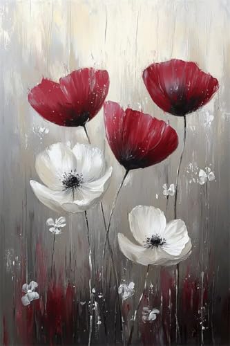 Erwachsene und Anfänger Diamond Painting DIY 5D Voll Bohren Set Eleganter Mohn Bild Diamant Gemälde Diamant Malerei Arts Craft Perfekt Für Entspannung Und Decor Quadratischer Diamant 20x30cm C1478 von Generic