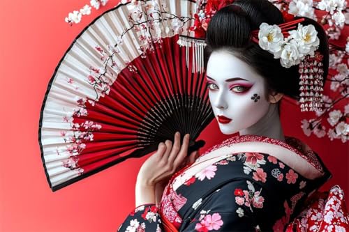 Erwachsene und Anfänger Diamond Painting DIY 5D Voll Bohren Set Japanische Geisha Bild Diamant Gemälde Diamant Malerei Arts Craft Perfekt Für Entspannung Und Decor Quadratischer Diamant 30x45cm C1845 von Generic