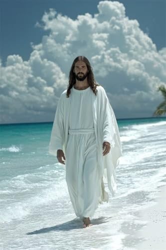 Erwachsene und Anfänger Diamond Painting DIY 5D Voll Bohren Set Jesus Am Meer Bild Diamant Gemälde Diamant Malerei Arts Craft Perfekt Für Entspannung Und Decor Quadratischer Diamant 20x30cm C1485 von Generic