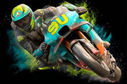 Erwachsene und Anfänger Diamond Painting DIY 5D Voll Bohren Set Raser Motorrad Bild Diamant Gemälde Diamant Malerei Arts Craft Perfekt Für Entspannung Und Decor Quadratischer Diamant 20x30cm C1588 von Generic