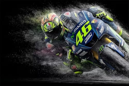 Erwachsene und Anfänger Diamond Painting DIY 5D Voll Bohren Set Raser Motorrad Bild Diamant Gemälde Diamant Malerei Arts Craft Perfekt Für Entspannung Und Decor Quadratischer Diamant 40x60cm C1589 von Generic