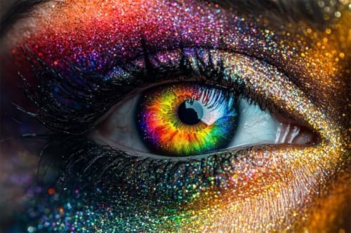 Erwachsene und Anfänger Diamond Painting DIY 5D Voll Bohren Set Schöne Bunte Augen Bild Diamant Gemälde Diamant Malerei Arts Craft Perfekt Für Entspannung Und Wand Decor Runder Diamant 20x30cm C0514 von Generic