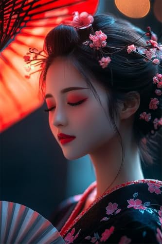 Erwachsene und Anfänger Diamond Painting DIY 5D Voll Bohren Set Schöne Geisha Im Kimono Bild Diamant Gemälde Diamant Malerei Arts Craft Perfekt Für Entspannung Und Decor Runder Diamant 40x60cm C0053 Erwachsene und Anfänger Diamond Painting DIY 5D Voll Bohren Set Schöne Geisha Im Kimono Bild Diamant Gemälde Diamant Malerei Arts Craft Perfekt Für Entspannung Und Decor Runder Diamant 40x60cm C0053 von Generic