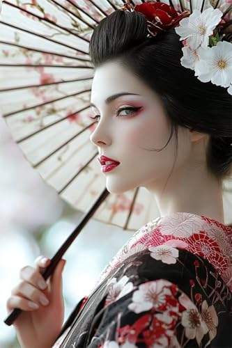 Erwachsene und Anfänger Diamond Painting DIY 5D Voll Bohren Set Schöne Geisha Im Kimono Bild Diamant Gemälde Diamant Malerei Arts Craft Perfekt Für Entspannung Und Decor Runder Diamant 60x90cm C0049 Erwachsene und Anfänger Diamond Painting DIY 5D Voll Bohren Set Schöne Geisha Im Kimono Bild Diamant Gemälde Diamant Malerei Arts Craft Perfekt Für Entspannung Und Decor Runder Diamant 60x90cm C0049 von Generic