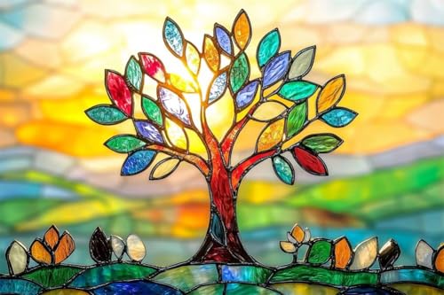 Erwachsene und Anfänger Diamond Painting DIY 5D Voll Bohren Set Schöner Bunter Baum Bild Diamant Gemälde Diamant Malerei Arts Craft Perfekt Für Entspannung Und Wand Decor Runder Diamant 20x30cm C0522 von Generic