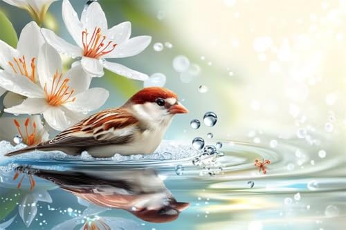 Erwachsene und Anfänger Diamond Painting DIY 5D Voll Bohren Set Schöner Bunter Vogel Bild Diamant Gemälde Diamant Malerei Arts Craft Perfekt Für Entspannung Und Decor Runder Diamant 40x60cm C0722 von Generic