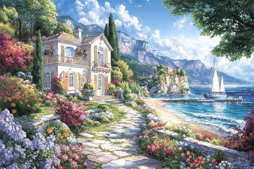 Erwachsene und Anfänger Diamond Painting DIY 5D Voll Bohren Set Schönes Haus Am Meer Bild Diamant Gemälde Diamant Malerei Arts Craft Perfekt Für Entspannung Und Decor Runder Diamant 20x30cm C0775 Erwachsene und Anfänger Diamond Painting DIY 5D Voll Bohren Set Schönes Haus Am Meer Bild Diamant Gemälde Diamant Malerei Arts Craft Perfekt Für Entspannung Und Decor Runder Diamant 20x30cm C0775 von Generic
