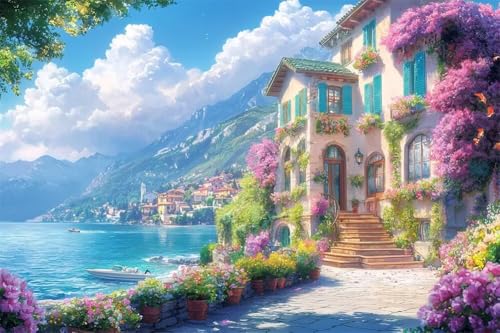 Erwachsene und Anfänger Diamond Painting DIY 5D Voll Bohren Set Schönes Haus Am Meer Bild Diamant Gemälde Diamant Malerei Arts Craft Perfekt Für Entspannung Und Decor Runder Diamant 80x120cm C0774 Erwachsene und Anfänger Diamond Painting DIY 5D Voll Bohren Set Schönes Haus Am Meer Bild Diamant Gemälde Diamant Malerei Arts Craft Perfekt Für Entspannung Und Decor Runder Diamant 80x120cm C0774 von Generic
