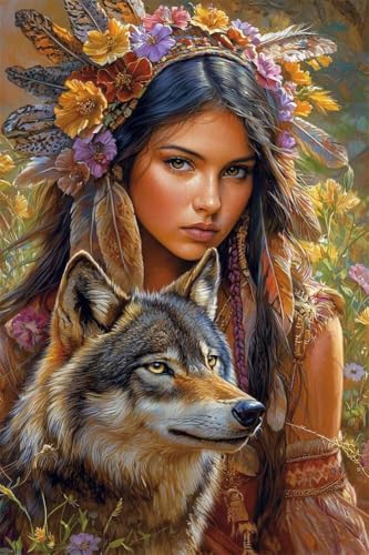 Erwachsene und Anfänger Diamond Painting DIY 5D Voll Bohren Set Schönes Wolfsmädchen Bild Diamant Gemälde Diamant Malerei Arts Craft Perfekt Für Entspannung Und Decor Runder Diamant 60x90cm C0403 Erwachsene und Anfänger Diamond Painting DIY 5D Voll Bohren Set Schönes Wolfsmädchen Bild Diamant Gemälde Diamant Malerei Arts Craft Perfekt Für Entspannung Und Decor Runder Diamant 60x90cm C0403 von Generic