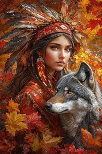 Erwachsene und Anfänger Diamond Painting DIY 5D Voll Bohren Set Schönes Wolfsmädchen Bild Diamant Gemälde Diamant Malerei Arts Craft Perfekt Für Entspannung Und Decor Runder Diamant 60x90cm C0399 Erwachsene und Anfänger Diamond Painting DIY 5D Voll Bohren Set Schönes Wolfsmädchen Bild Diamant Gemälde Diamant Malerei Arts Craft Perfekt Für Entspannung Und Decor Runder Diamant 60x90cm C0399 von Generic