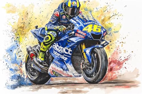 Erwachsene und Anfänger Diamond Painting DIY 5D Voll Bohren Set Sportmotorrad Bild Diamant Gemälde Diamant Malerei Arts Craft Perfekt Für Entspannung Und Decor Quadratischer Diamant 60x90cm C1636 von Generic
