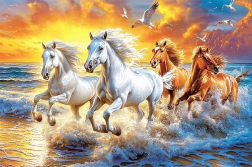 Erwachsene und Anfänger Diamond Painting DIY 5D Voll Bohren Set Strandrennendes Pferd Bild Diamant Gemälde Diamant Malerei Arts Craft Perfekt Für Entspannung Und Decor Runder Diamant 40x60cm C0773 Erwachsene und Anfänger Diamond Painting DIY 5D Voll Bohren Set Strandrennendes Pferd Bild Diamant Gemälde Diamant Malerei Arts Craft Perfekt Für Entspannung Und Decor Runder Diamant 40x60cm C0773 von Generic