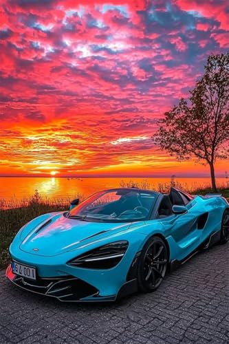 Erwachsene und Anfänger Diamond Painting DIY 5D Voll Bohren Set Sunset Roadster Bild Diamant Gemälde Diamant Malerei Arts Craft Perfekt Für Entspannung Und Decor Quadratischer Diamant 20x30cm C1192 von Generic