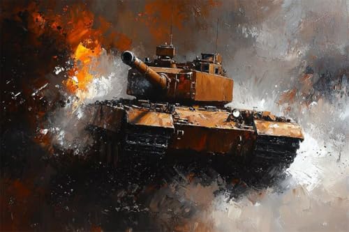 Erwachsene und Anfänger Diamond Painting DIY 5D Voll Bohren Set Tiger Panzer Bild Diamant Gemälde Diamant Malerei Arts Craft Perfekt Für Entspannung Und Wand Decor Quadratischer Diamant 40x60cm C1585 von Generic