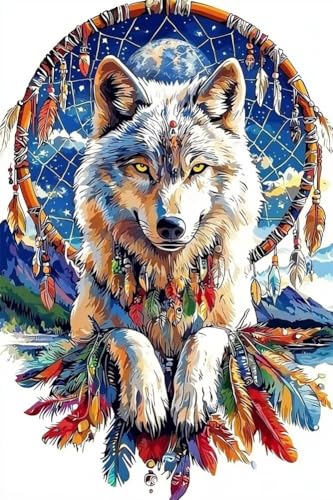 Erwachsene und Anfänger Diamond Painting DIY 5D Voll Bohren Set Traumfänger Federwolf Bild Diamant Gemälde Diamant Malerei Arts Craft Perfekt Für Entspannung Und Decor Runder Diamant 70x105cm C0052 Erwachsene und Anfänger Diamond Painting DIY 5D Voll Bohren Set Traumfänger Federwolf Bild Diamant Gemälde Diamant Malerei Arts Craft Perfekt Für Entspannung Und Decor Runder Diamant 70x105cm C0052 von Generic