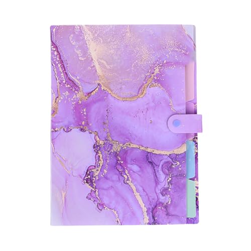 Erweiterter Ordner, Sortierordner für wichtige Dateien, Akkordeon-Ordner zum Sortieren von Dateien, Beauty-Ordner für Studenten, 5-Ordner für Haushaltsrechnungen Snh640 (Purple, 32.5x24cm) von Generic