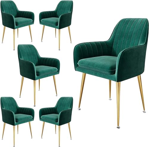 Esszimmerstuhl aus Samtstoff, Küchenstühle 6er-Set, Beistellstuhl für Wohnzimmer und Schlafzimmer, Schminkstuhl mit Metallbeinen Esszimmerstuhl aus Samtstoff, Küchenstühle 6er-Set, Beistellstuhl für Wohnzimmer und Schlafzimmer, Schminkstuhl mit Metallbeinen von Generic