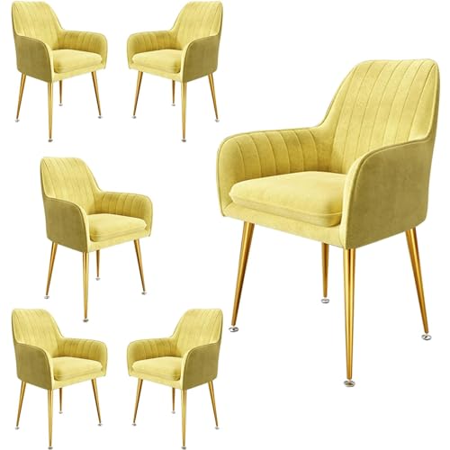 Esszimmerstuhl aus Samtstoff, Küchenstühle 6er-Set, Beistellstuhl für Wohnzimmer und Schlafzimmer, Schminkstuhl mit Metallbeinen Esszimmerstuhl aus Samtstoff, Küchenstühle 6er-Set, Beistellstuhl für Wohnzimmer und Schlafzimmer, Schminkstuhl mit Metallbeinen von Generic