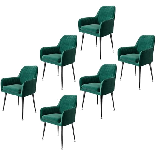 Esszimmerstuhl aus Samtstoff, Küchenstühle 6er-Set, Beistellstuhl für Wohnzimmer und Schlafzimmer, Schminkstuhl mit schwarzen Metallbeinen Esszimmerstuhl aus Samtstoff, Küchenstühle 6er-Set, Beistellstuhl für Wohnzimmer und Schlafzimmer, Schminkstuhl mit schwarzen Metallbeinen von Generic