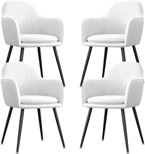 Esszimmerstuhl aus weichem Samtstoff, Küchenstühle 4er-Set, Schminkstuhl mit schwarzen Metallbeinen, Sessel mit omischer Rückenlehne Esszimmerstuhl aus weichem Samtstoff, Küchenstühle 4er-Set, Schminkstuhl mit schwarzen Metallbeinen, Sessel mit omischer Rückenlehne von Generic