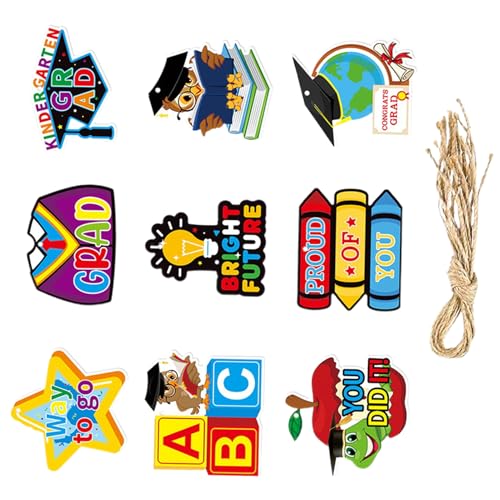 Etikett zum Ende des Kindergartens mit Kordelzug – Set mit Geschenkanhängern zur Zeremonie Graduierung, Anhänger aus Papier für Schulfeiern, Kindergarten Etikett zum Ende des Kindergartens mit Kordelzug – Set mit Geschenkanhängern zur Zeremonie Graduierung, Anhänger aus Papier für Schulfeiern, Kindergarten von Generic