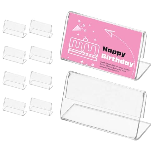 Etikettenhalter, Regaletikettenhalter, Thekenplakathalter aus transparentem Acryl, 10 Stück, Etikettenhalter, kleiner Acryl-Posterhalter, Ladenetikettenhalter S von Generic