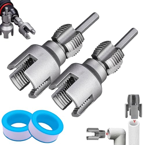 Exteriorm-U Pipe Threader, Integrated Internal & External Pipe Threading Tool, Internal And External PVC Pipe Threader, Integrated precision threading drill tool, 1/2'' 3/4'' 1'' Dies (1/2" + 3/4") von Generic