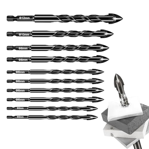 Exzenterbohrer | Exzenterbohrer | 10 Hartmetallbohrer - Multifunktionsbohrer-Set für , Zementfliesen, Glasziegel, Bohrer-Set Exzenterbohrer | Exzenterbohrer | 10 Hartmetallbohrer - Multifunktionsbohrer-Set für , Zementfliesen, Glasziegel, Bohrer-Set von Generic