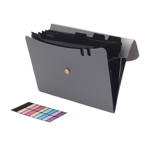 Fächermappen, A4-Format, Akkordeon-Ordner, 7-Fächer-Ordner for Dokumente, for Schulbürobedarf(Grey) von Generic