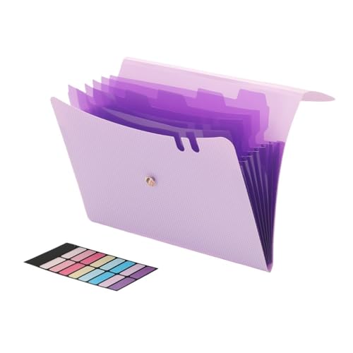 Fächermappen, A4-Format, Akkordeon-Ordner, 7-Fächer-Ordner for Dokumente, for Schulbürobedarf(Purple) von Generic